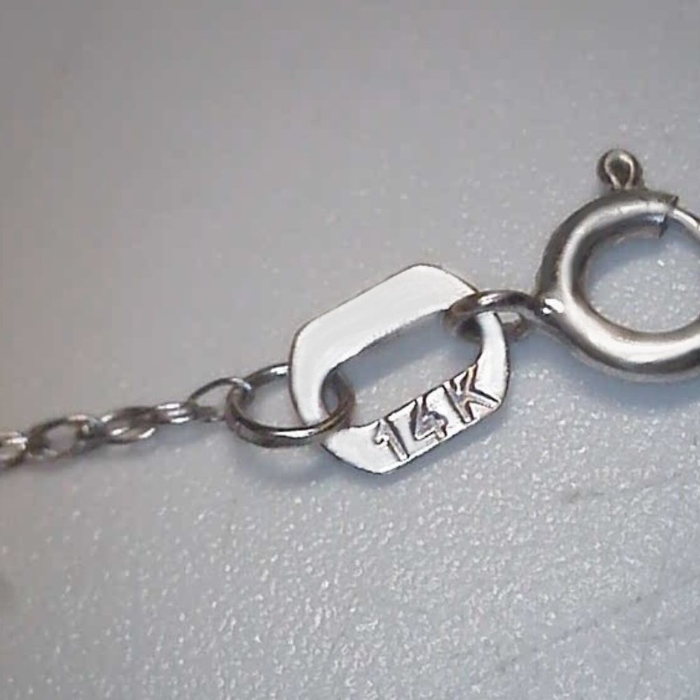 Solid 14k White Gold Genuine Diamonds Filigree Cross Necklace 18" New WOT - Picture 11 of 12